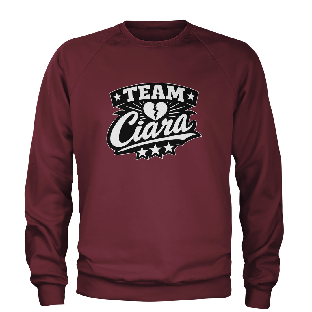 Team Ciara Scamanda Broken Heart Adult Crewneck Sweatshirt Maroon