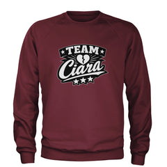 Team Ciara Scamanda Broken Heart Adult Crewneck Sweatshirt Maroon