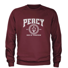 Percy Son Of Poseidon Sea God Adult Crewneck Sweatshirt Maroon