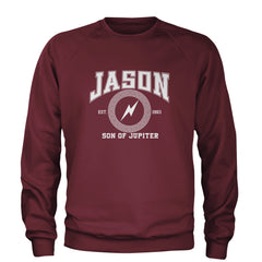 Jason Son of Jupiter Storm Bringer Adult Crewneck Sweatshirt Maroon