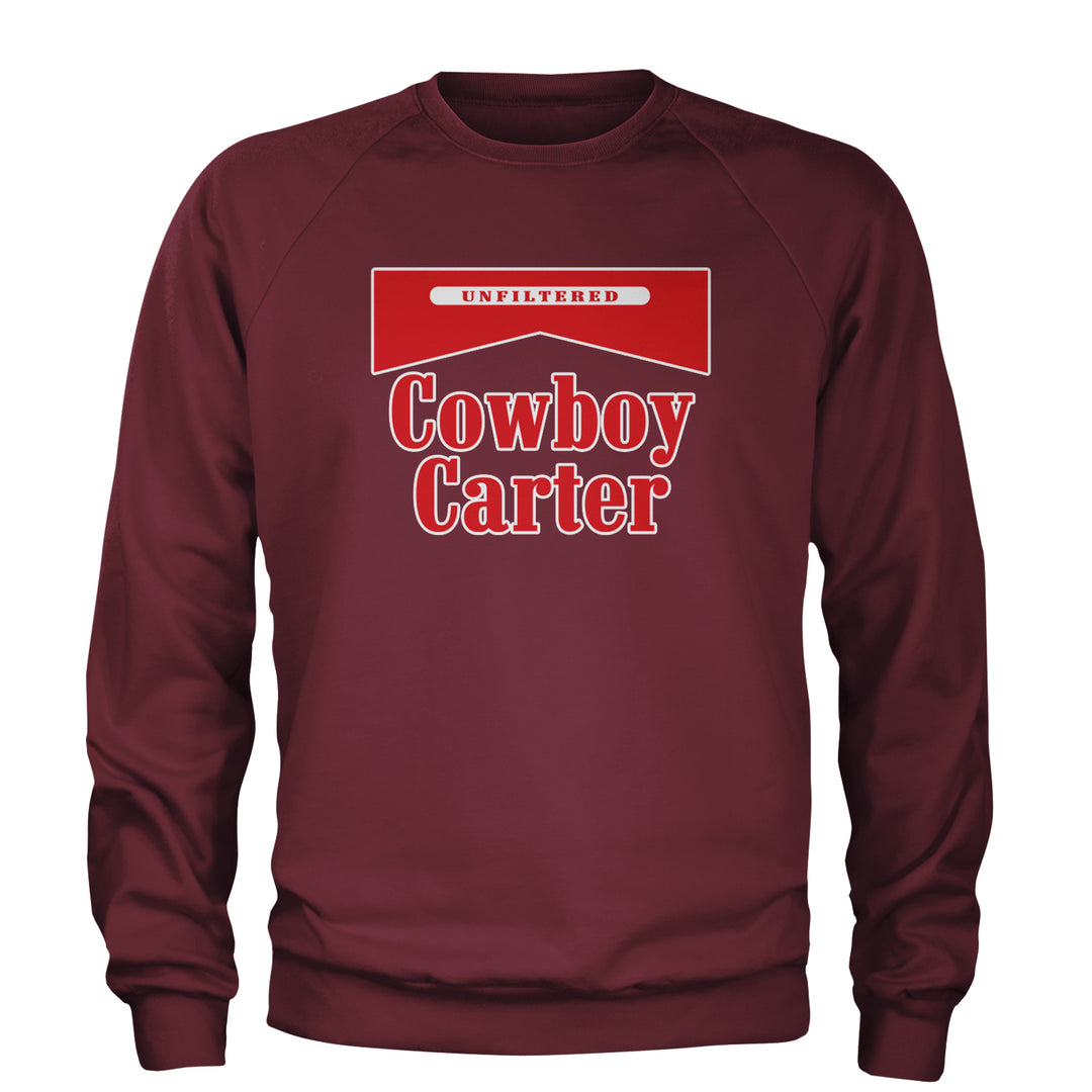 Cowboy Karter Country Act Two Adult Crewneck Sweatshirt Maroon