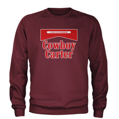 Cowboy Karter Country Act Two Adult Crewneck Sweatshirt Maroon