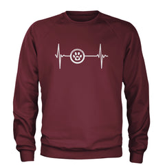 TLC Rescue Heartbeat Adult Crewneck Sweatshirt Maroon