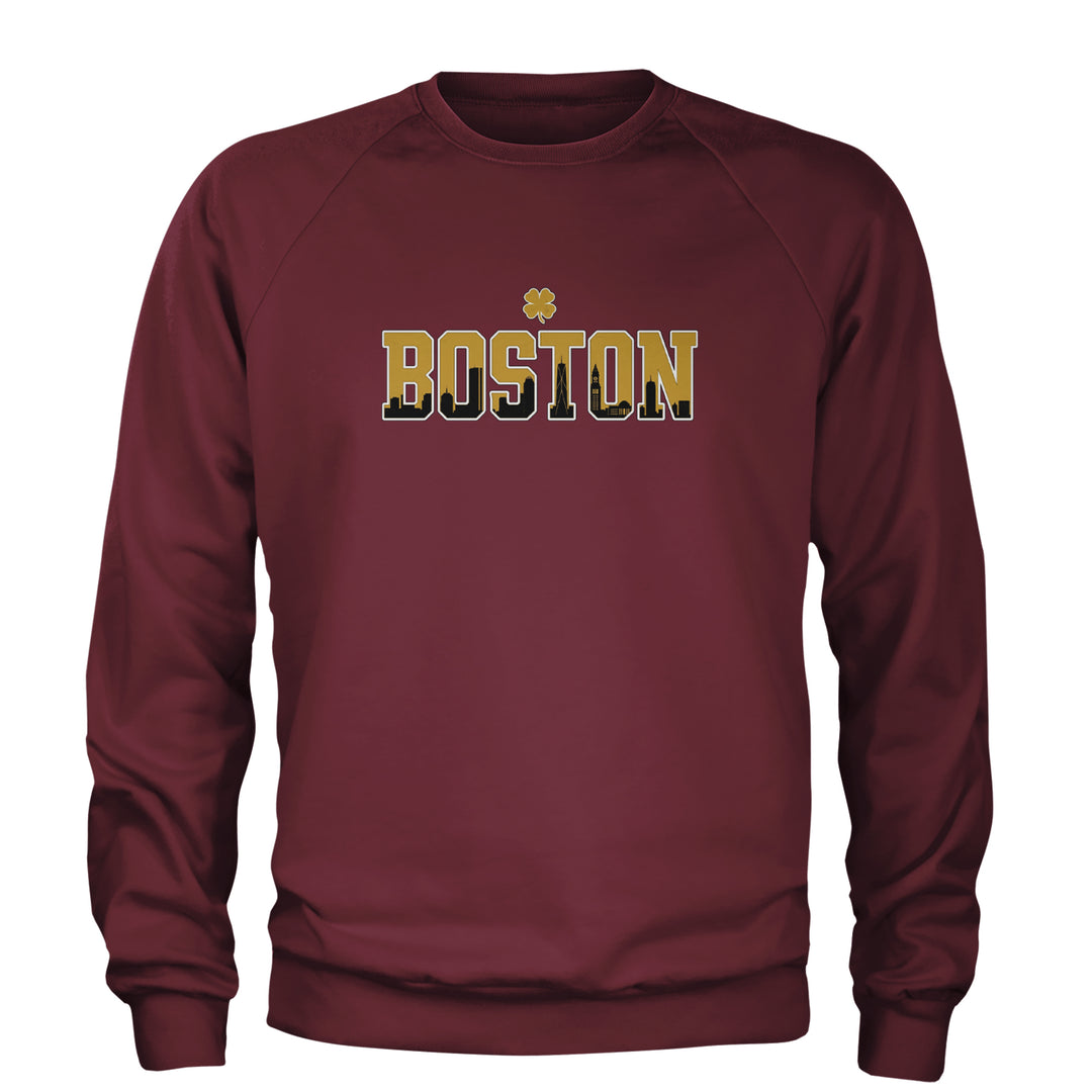 Boston City Pride Irish Adult Crewneck Sweatshirt Maroon