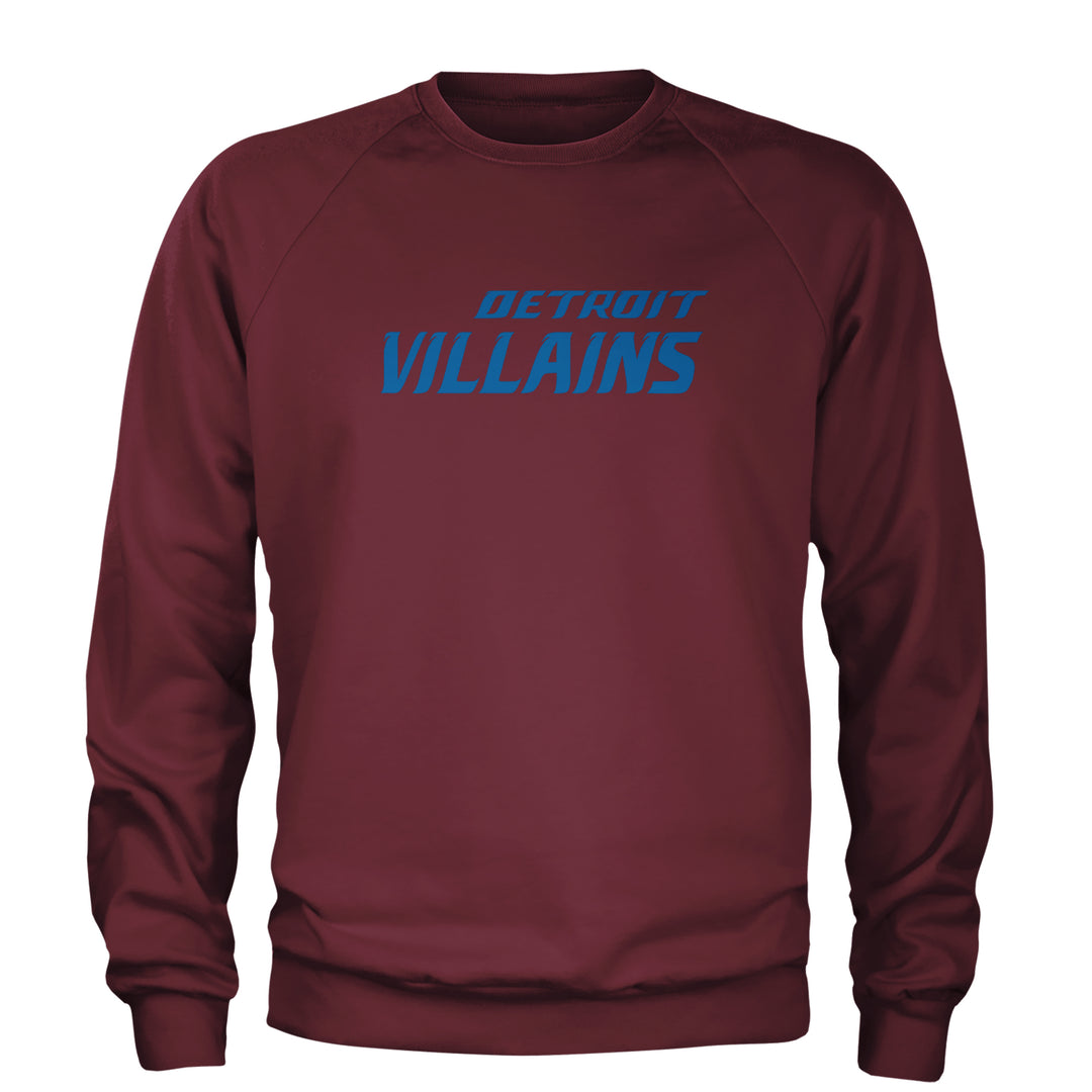 Detroit Villains Grit Football Adult Crewneck Sweatshirt Maroon