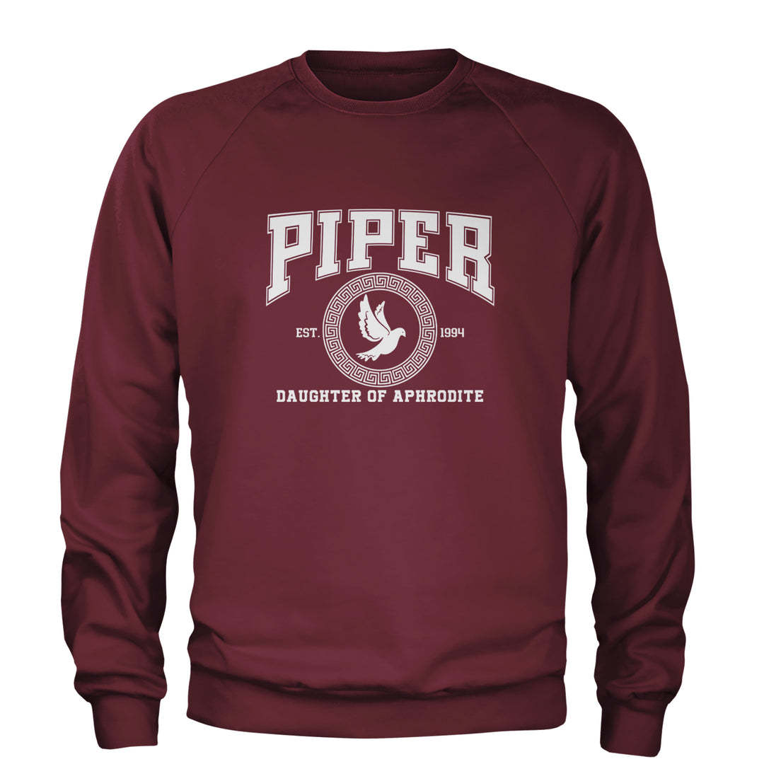 Piper Daughter of Aphrodite Rebel Heart Adult Crewneck Sweatshirt Maroon