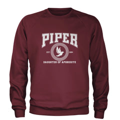 Piper Daughter of Aphrodite Rebel Heart Adult Crewneck Sweatshirt Maroon