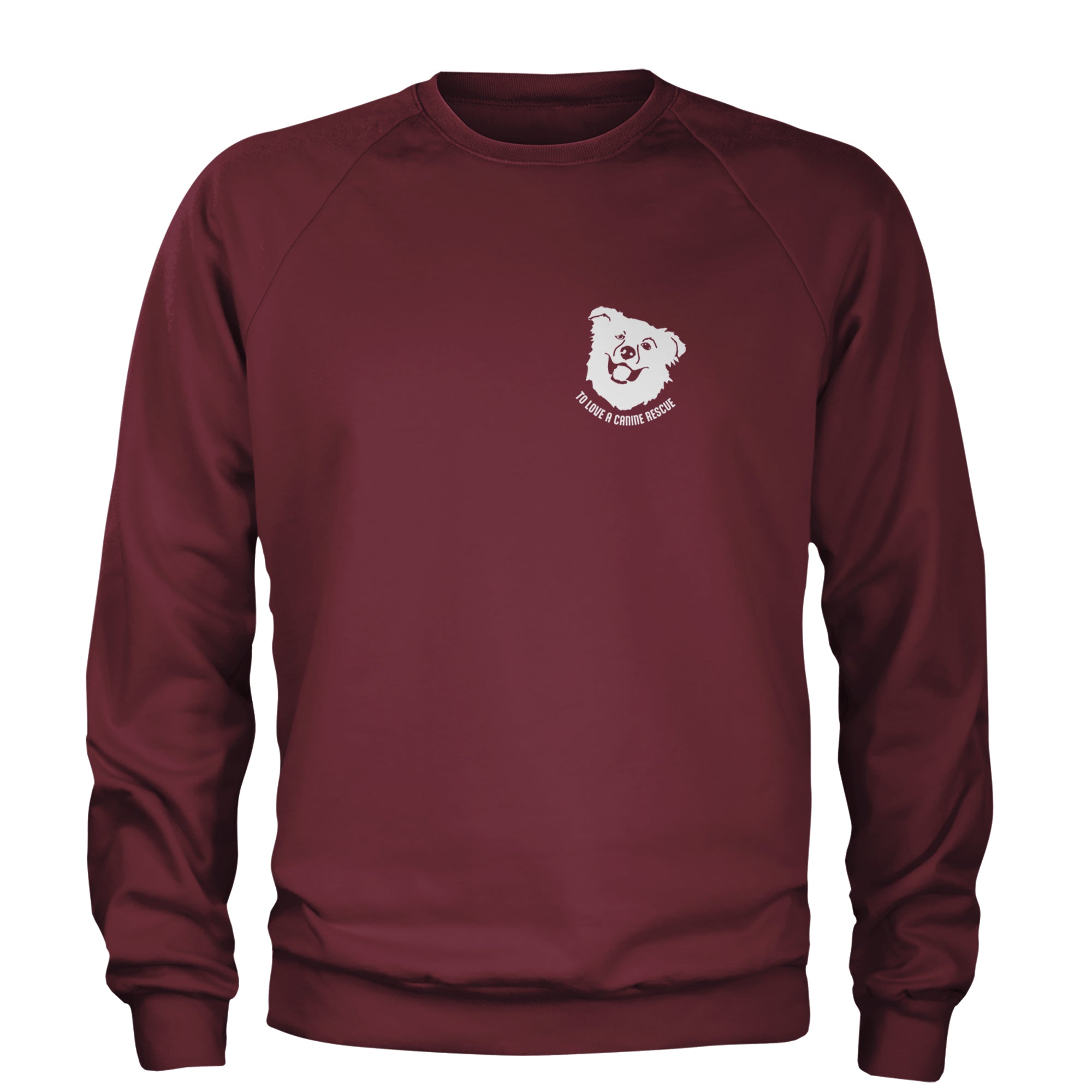 TLC Chelsea's Barking Back Adult Crewneck Sweatshirt Maroon