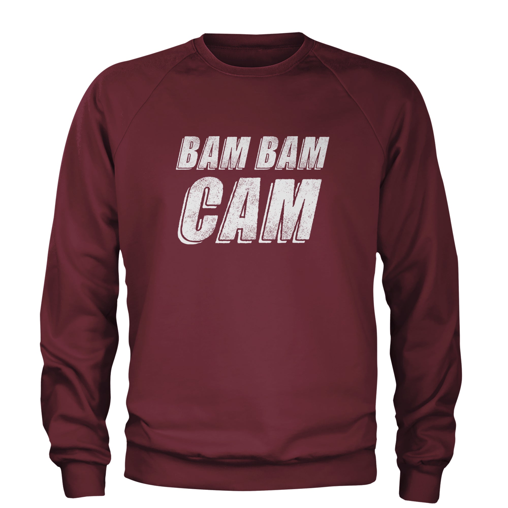 Bam Bam Cam Adult Crewneck Sweatshirt Maroon