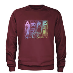 Spooky Season Cute Pastel Halloween Design Adult Crewneck Sweatshirt Maroon