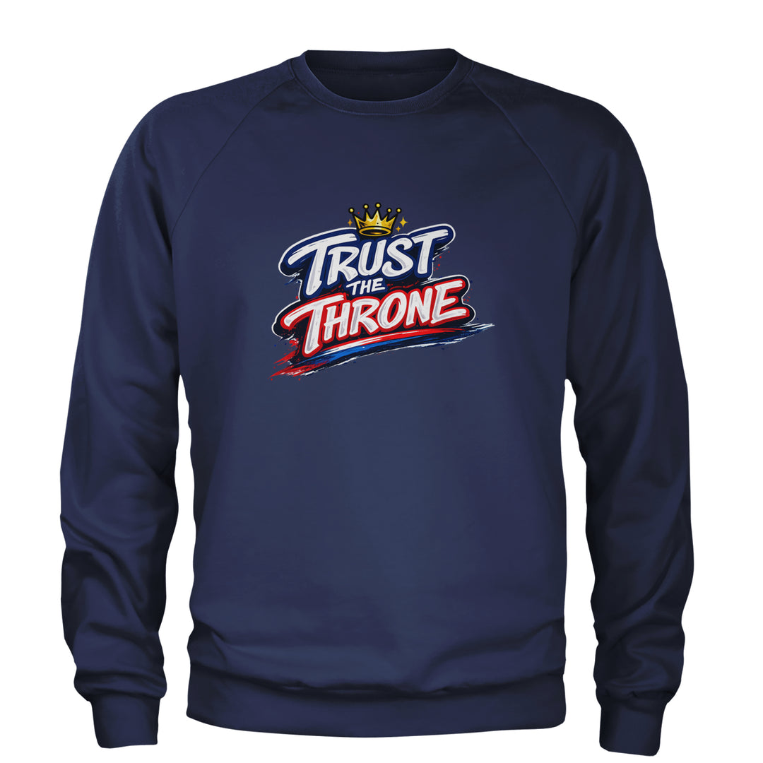 Trust The Throne Crown Philly Hoops Adult Crewneck Sweatshirt Navy Blue