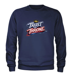 Trust The Throne Crown Philly Hoops Adult Crewneck Sweatshirt Navy Blue