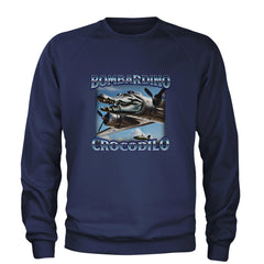 Bombardino Crocodilo Brainrot Adult Crewneck Sweatshirt Navy Blue