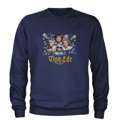 Golden Chain Thug Life Girls Adult Crewneck Sweatshirt Navy Blue