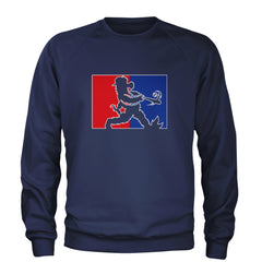 Batter Up Philly Baseball Phan Adult Crewneck Sweatshirt Navy Blue