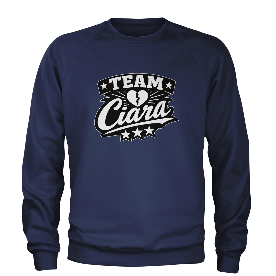 Team Ciara Scamanda Broken Heart Adult Crewneck Sweatshirt Navy Blue
