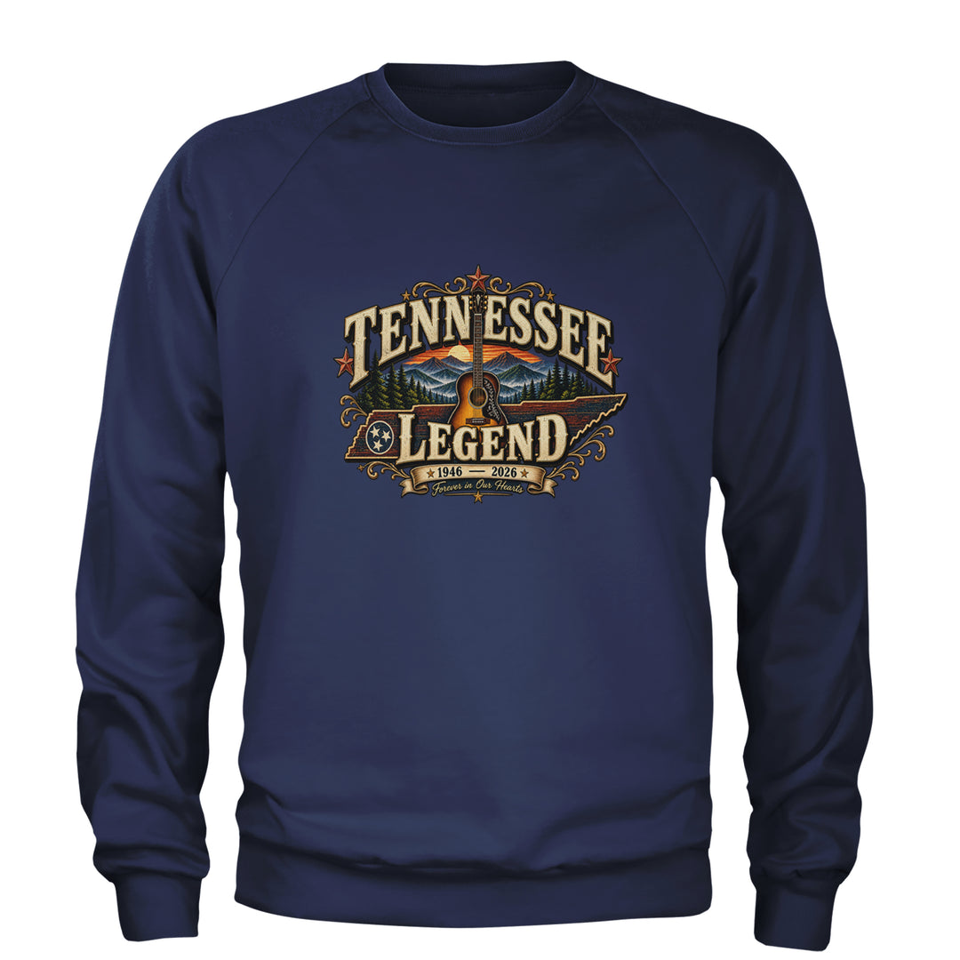Tennessee Legend Country Music Dolly Adult Crewneck Sweatshirt Navy Blue