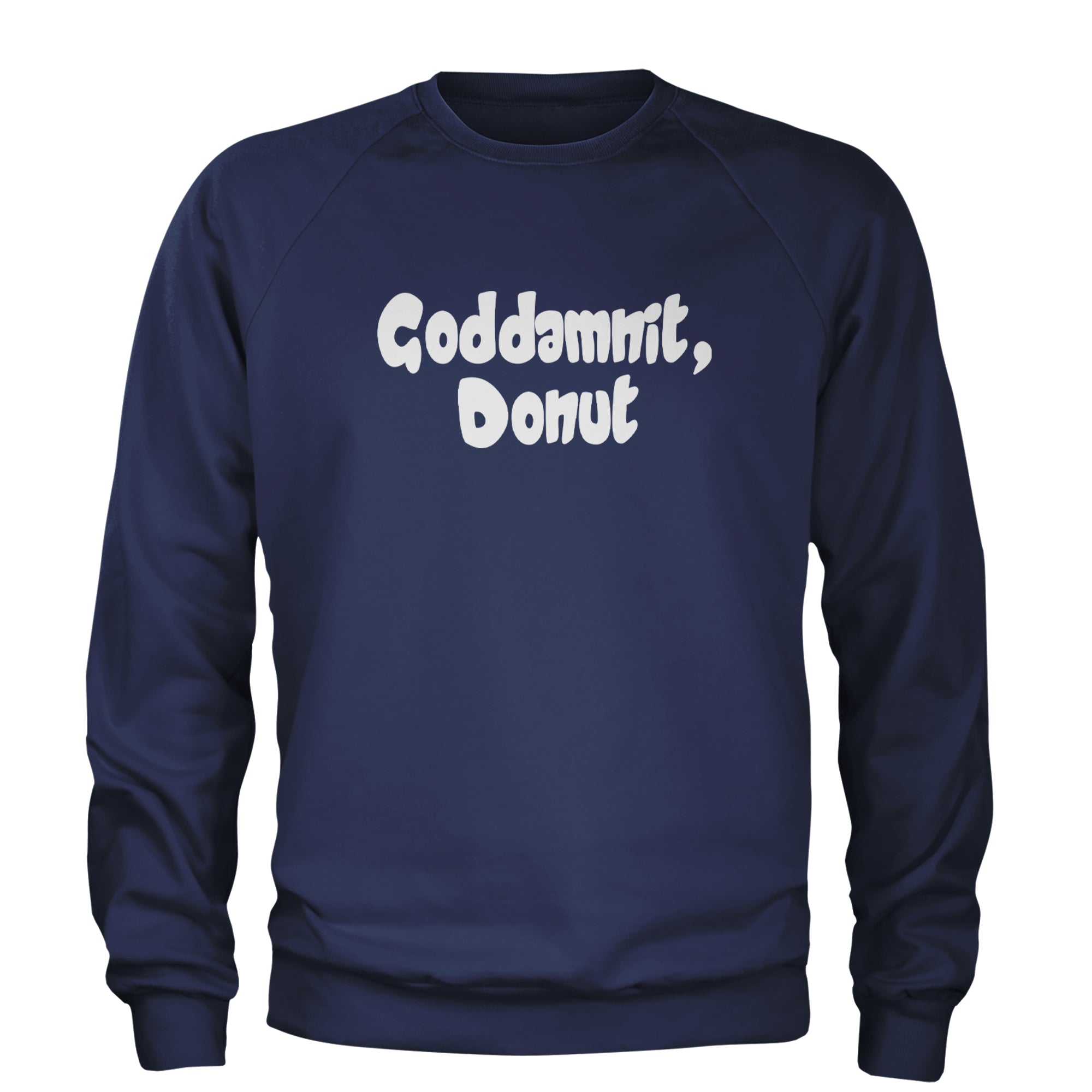 Godd-mnit, Donut Carl Adult Crewneck Sweatshirt Navy Blue