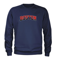 Boston City Pride Skyline Adult Crewneck Sweatshirt Navy Blue