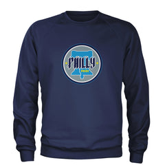 Philly Pride Liberty Bell Adult Crewneck Sweatshirt Navy Blue