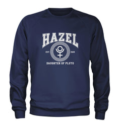 Hazel Daughter of Pluto Roman Gold Adult Crewneck Sweatshirt Navy Blue