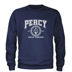Percy Son Of Poseidon Sea God Adult Crewneck Sweatshirt Navy Blue