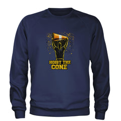 Hoist The Cone Pittsburgh Pride Adult Crewneck Sweatshirt Navy Blue