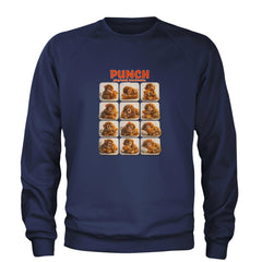 Punch Play Hard Love Harder Adult Crewneck Sweatshirt Navy Blue