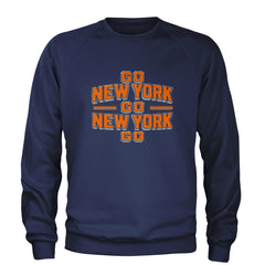 Go New York Go Basketball Adult Crewneck Sweatshirt Navy Blue