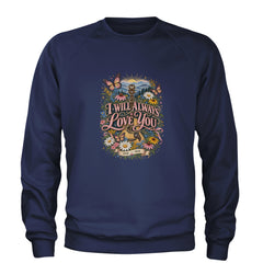 I Will Always Love You Dolly Adult Crewneck Sweatshirt Navy Blue