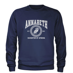 Annabeth Daughter of Athena Owl Wisdom Adult Crewneck Sweatshirt Navy Blue
