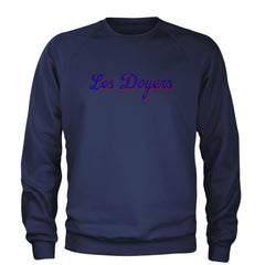 Los Doyers LA Baseball Adult Crewneck Sweatshirt Navy Blue