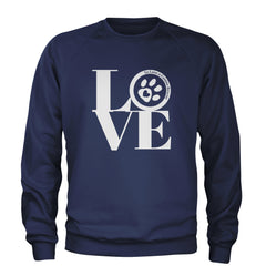 TLC LOVE Dog Rescue Adult Crewneck Sweatshirt Navy Blue