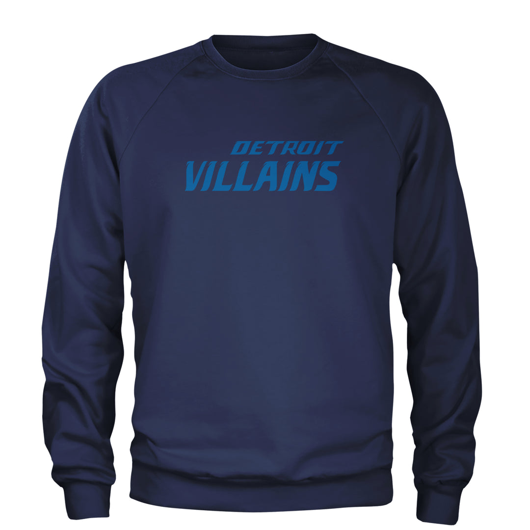 Detroit Villains Grit Football Adult Crewneck Sweatshirt Navy Blue