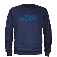 Detroit Villains Grit Football Adult Crewneck Sweatshirt Navy Blue