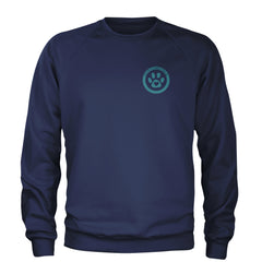 TLC To Love a Canine Dog Rescue Teal Adult Crewneck Sweatshirt Navy Blue