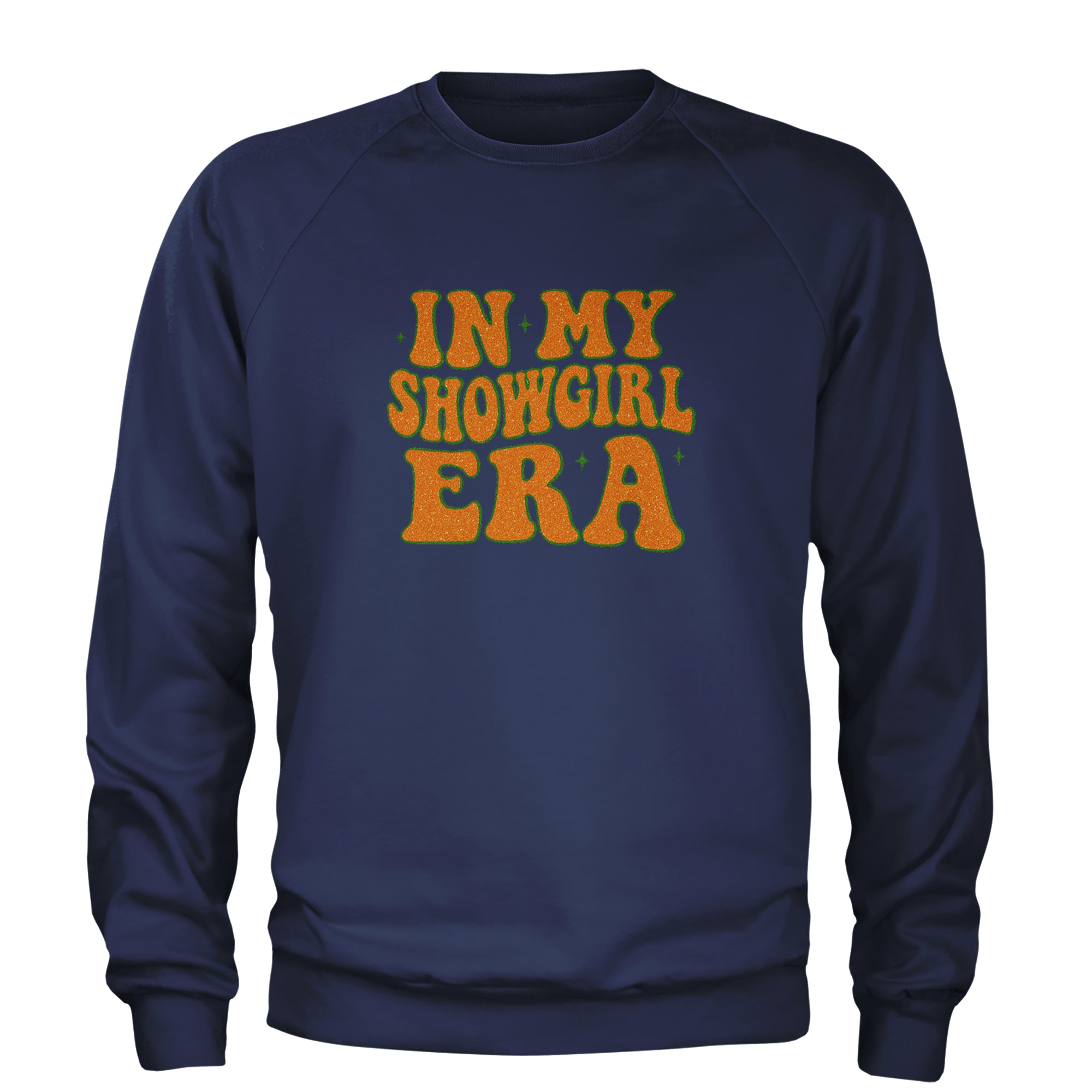 In My Showgirl Era Retro Adult Crewneck Sweatshirt Navy Blue