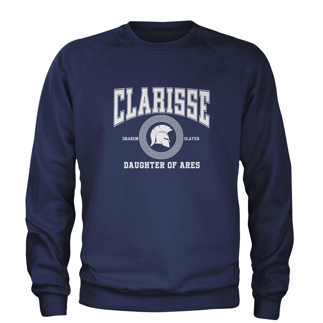 Clarisse Daughter of Ares Battle Ready Adult Crewneck Sweatshirt Navy Blue
