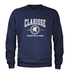 Clarisse Daughter of Ares Battle Ready Adult Crewneck Sweatshirt Navy Blue