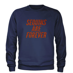 Sequins Are Forever Retro Glam Adult Crewneck Sweatshirt Navy Blue