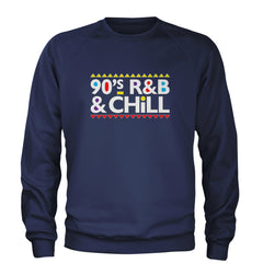 90s R&B and Chill Retro Throwback Adult Crewneck Sweatshirt Navy Blue