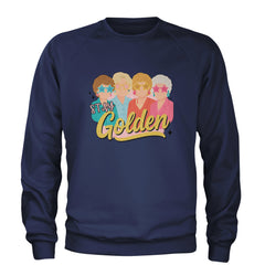 Stay Golden Girls Retro Adult Crewneck Sweatshirt Navy Blue