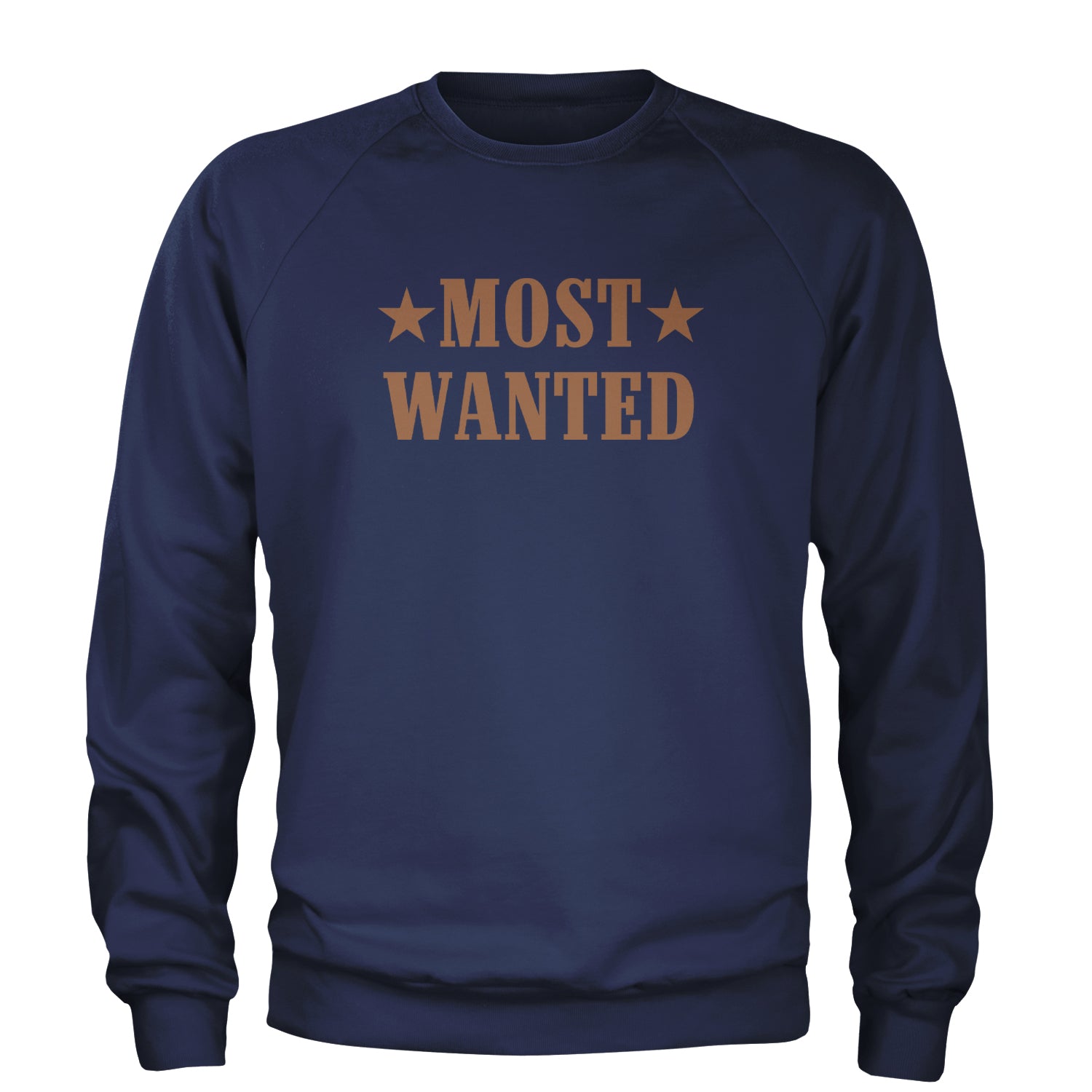 Most Wanted Cowboy Adult Crewneck Sweatshirt Navy Blue