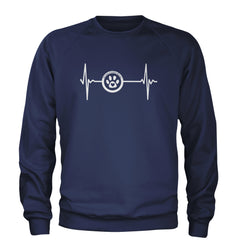 TLC Rescue Heartbeat Adult Crewneck Sweatshirt Navy Blue