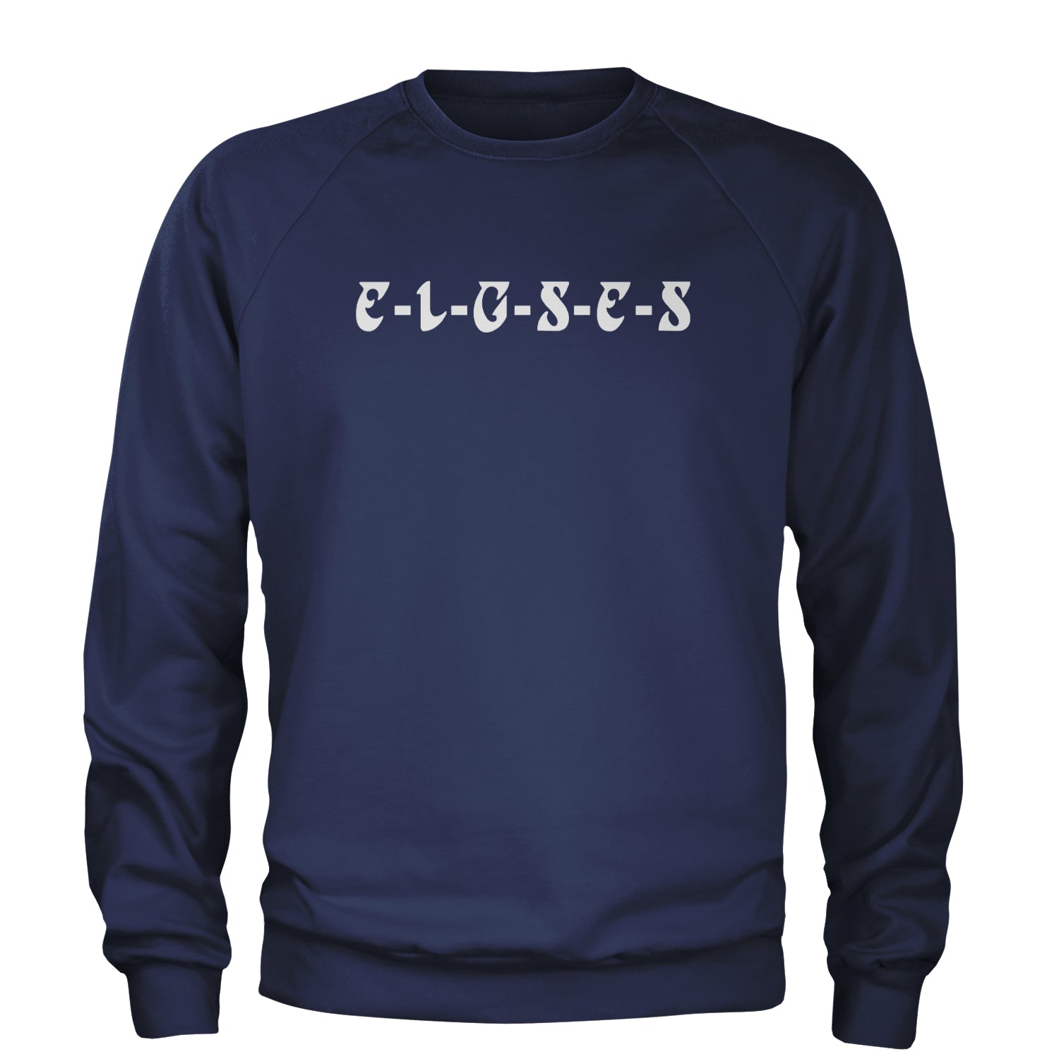 E-L-G-S-E-S Eagles Chant Adult Crewneck Sweatshirt Navy Blue