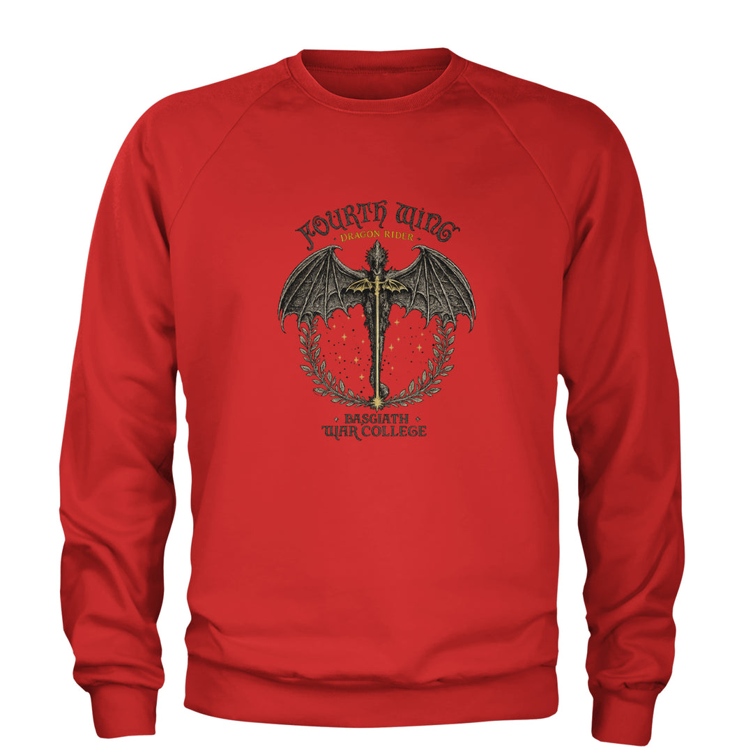 Fourth Wing Dragon Rider Vintage Basgiath War College Adult Crewneck Sweatshirt Red