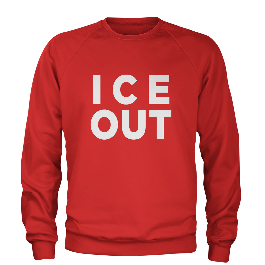 Ice Out Protest Adult Crewneck Sweatshirt Red