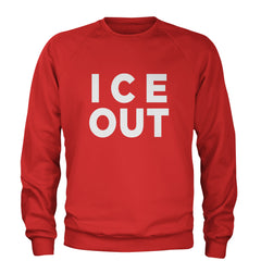 Ice Out Protest Adult Crewneck Sweatshirt Red