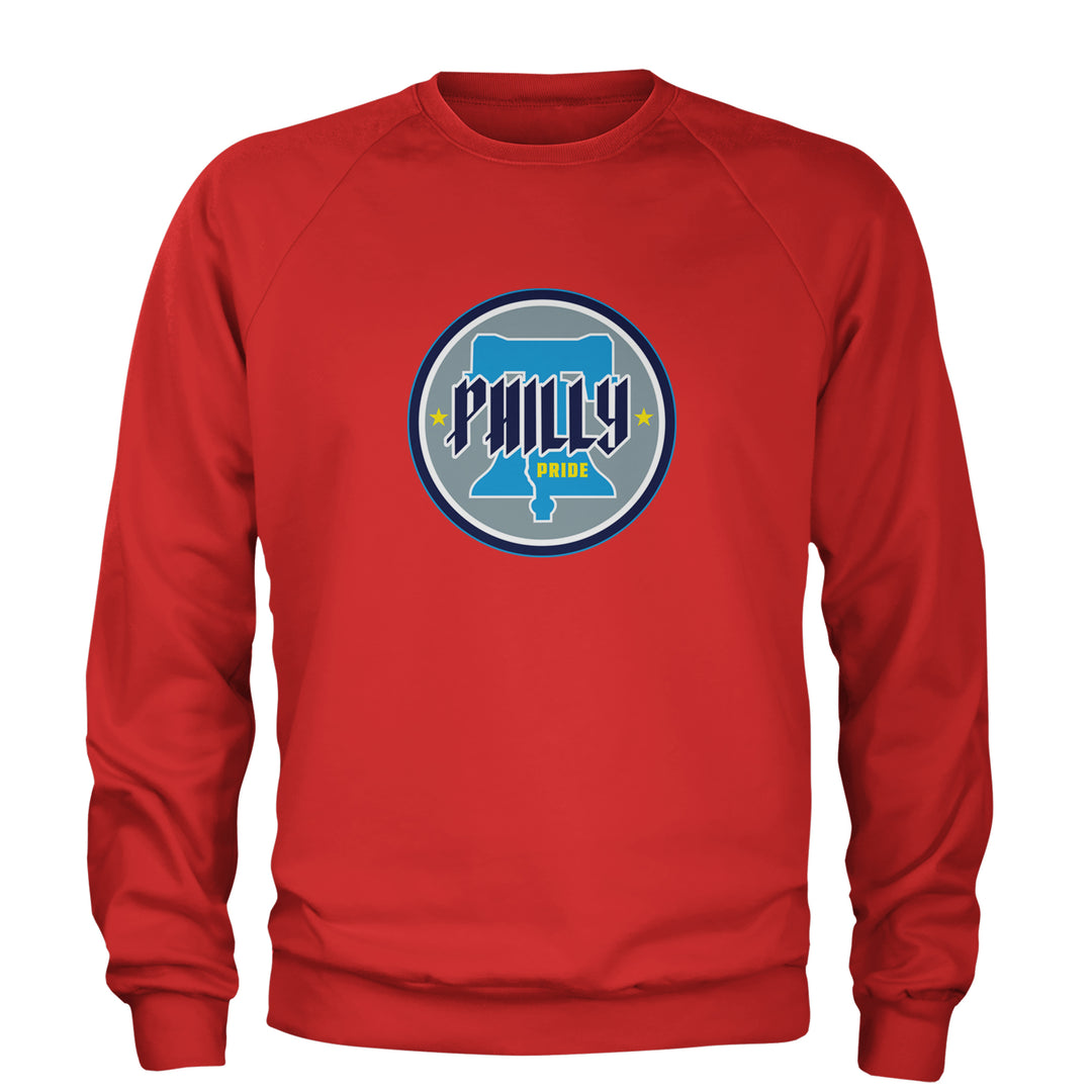Philly Pride Liberty Bell Adult Crewneck Sweatshirt Red