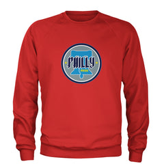Philly Pride Liberty Bell Adult Crewneck Sweatshirt Red
